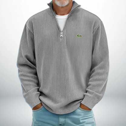 LC-Pullover Uomo con Zip a Metà – Maglione Casual Morbido e Confortevole