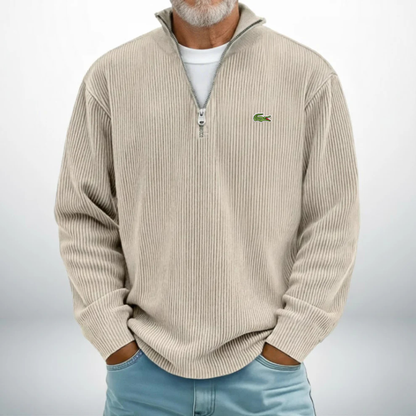 LC-Pullover Uomo con Zip a Metà – Maglione Casual Morbido e Confortevole
