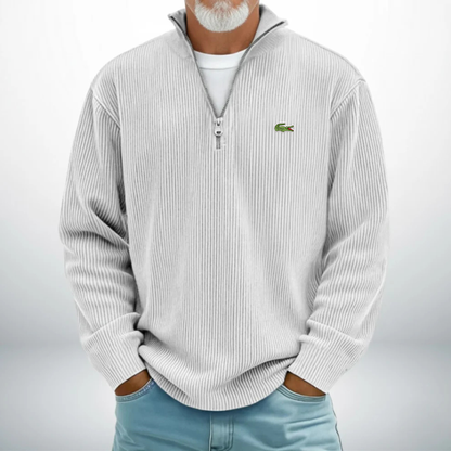 LC-Pullover Uomo con Zip a Metà – Maglione Casual Morbido e Confortevole