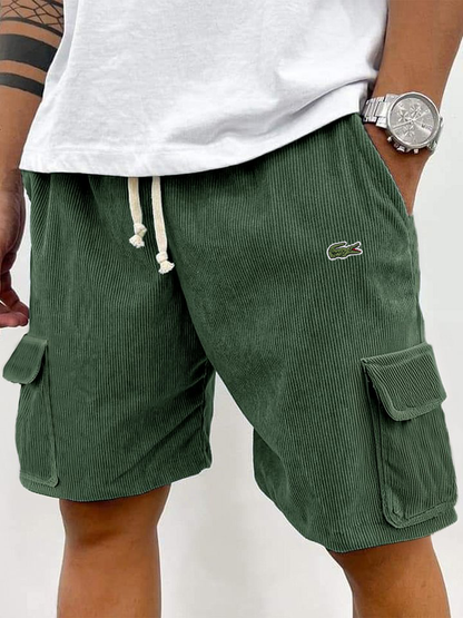 LACOSTE – Pantaloncini uomo in velluto a coste, con lacci e tasche