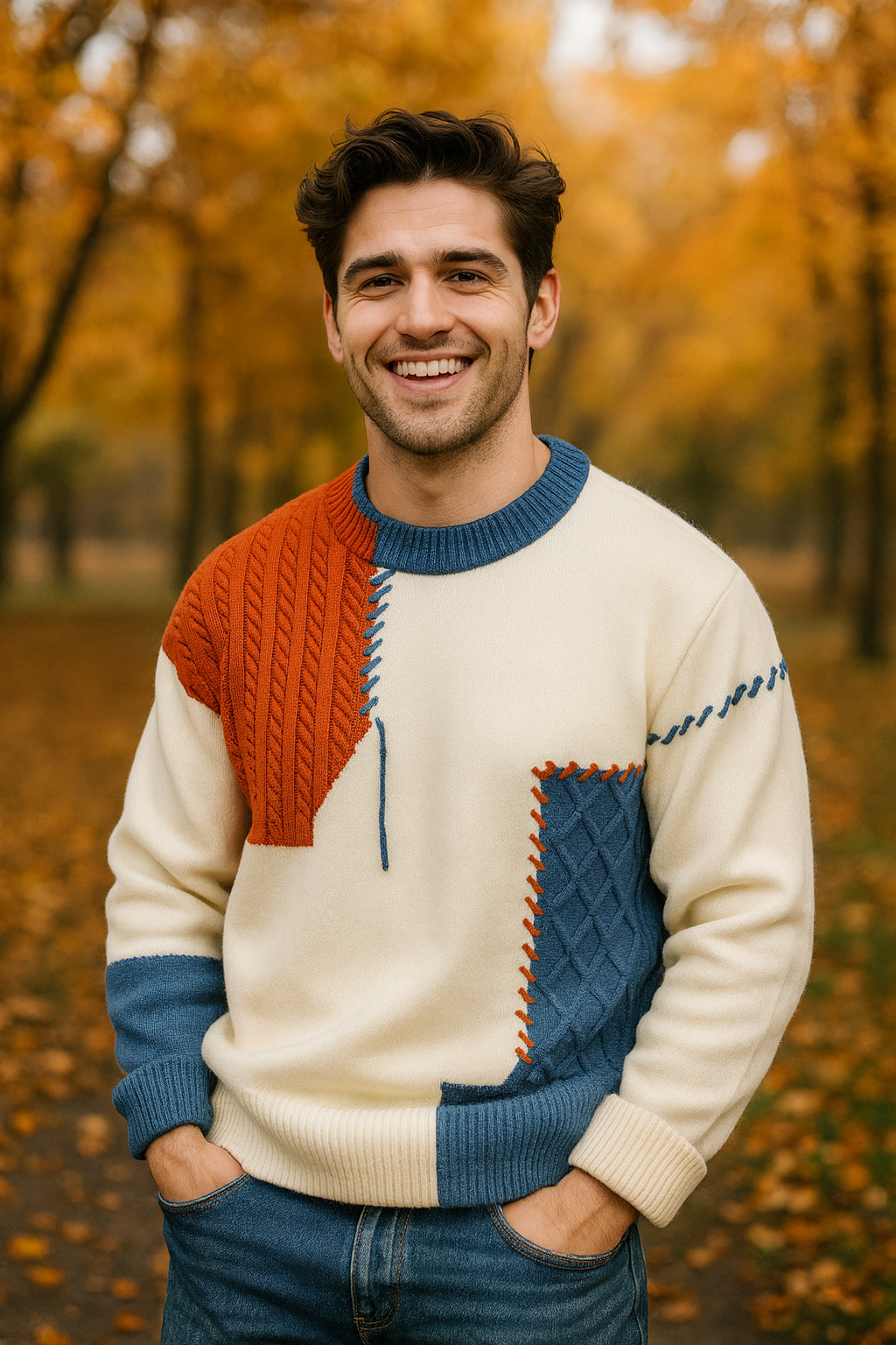 ROSSI ROMA | MAGLIONE PATCHWORK DA UOMO