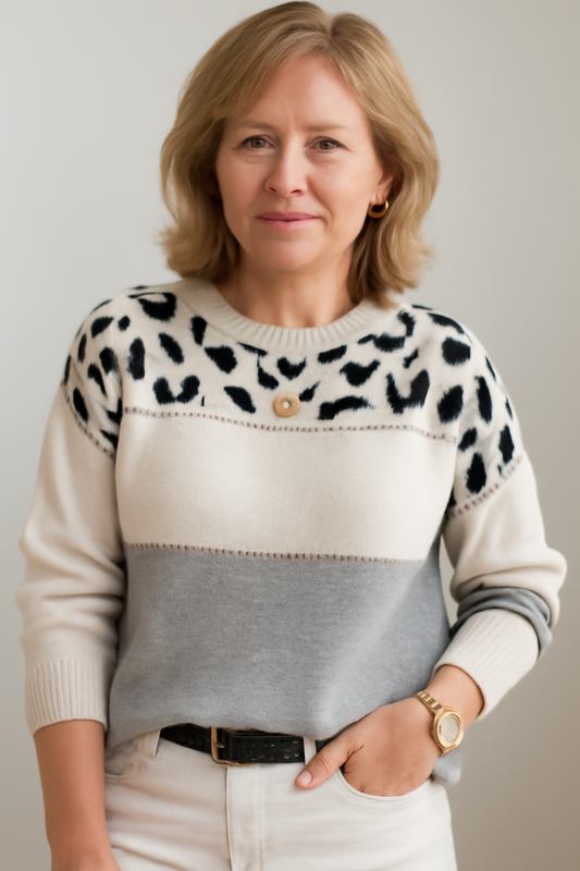 Maison Valmont™ | Maglione Elegante con Motivo Leopardato
