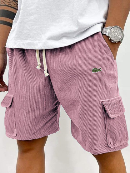 LACOSTE – Pantaloncini uomo in velluto a coste, con lacci e tasche